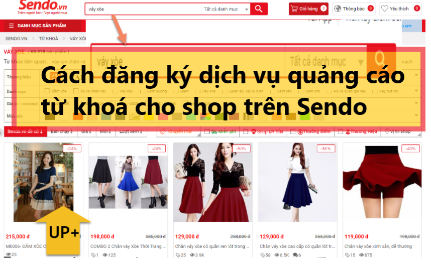 Hướng dẫn đăng ký dịch vụ quảng cáo từ khóa cho shop trên Sendo
