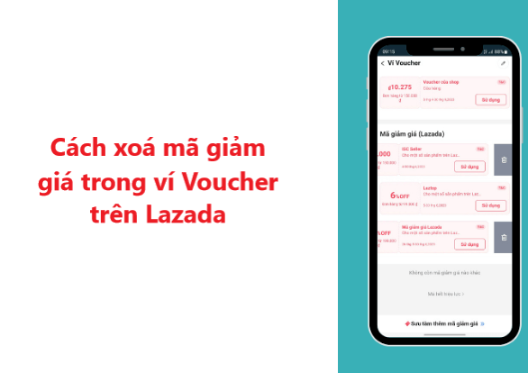 Làm sao để xoá mã giảm giá trong ví Voucher trên Lazada 