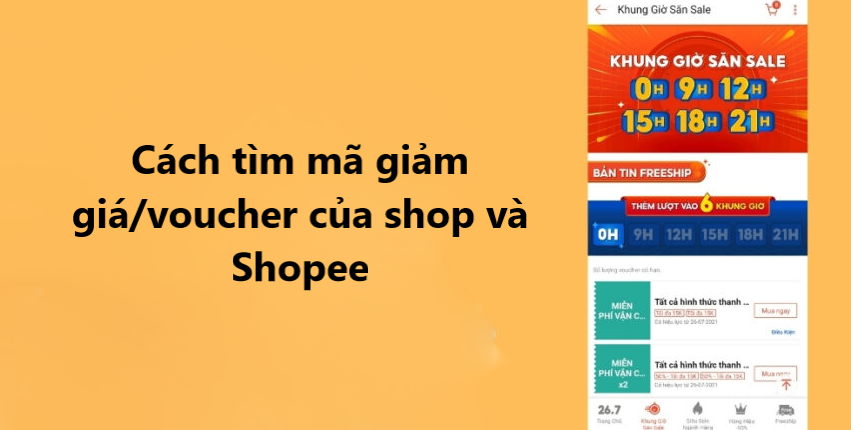 Tổng hợp các cách tìm nhanh Voucher/mã giảm giá của shop và shopee 